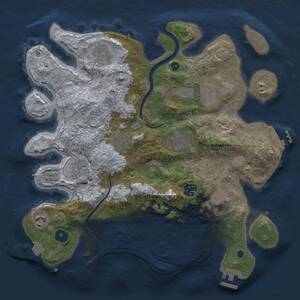 Thumbnail Rust Map: Procedural Map, Size: 3500, Seed: 1848548111, 15 Monuments