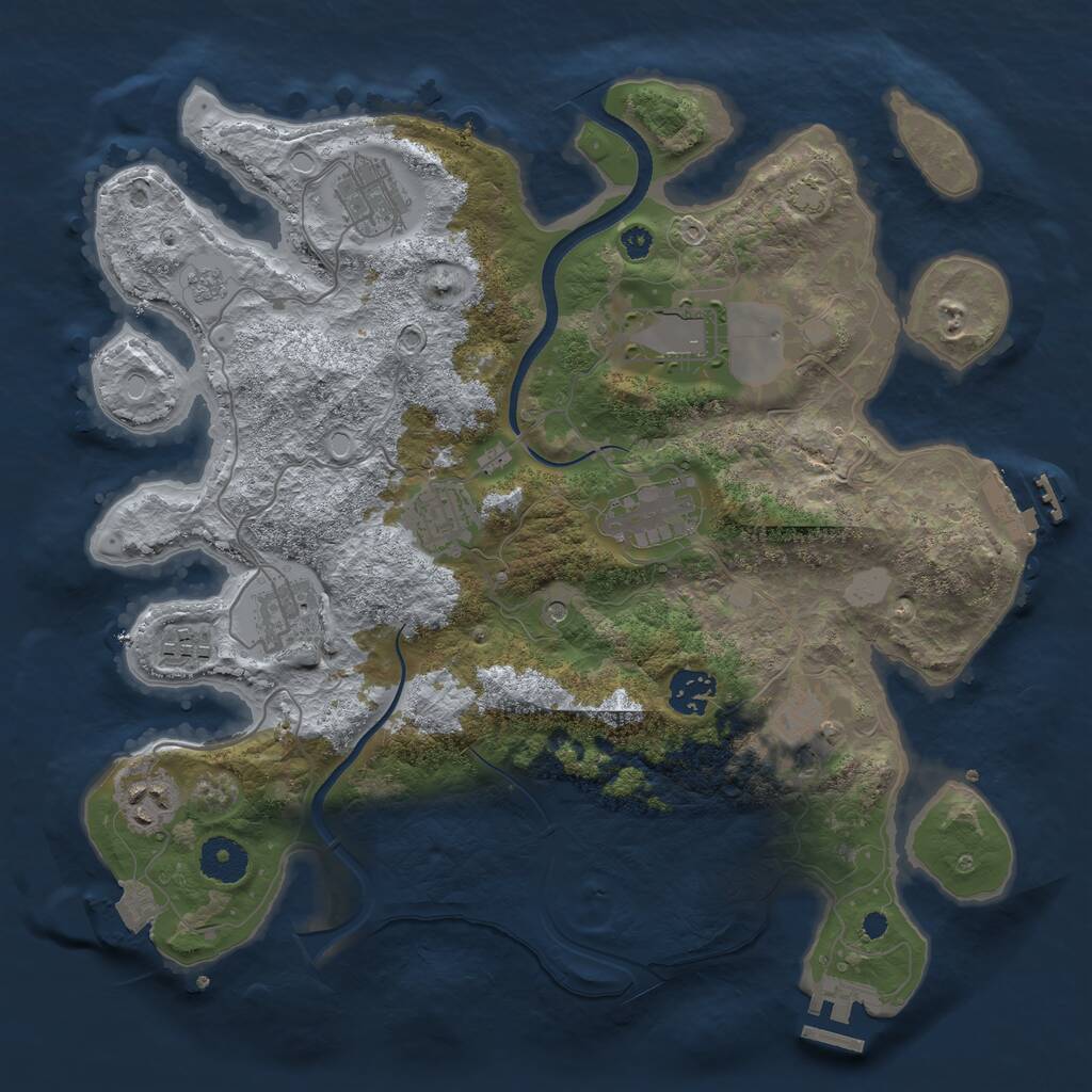 Rust Map: Procedural Map, Size: 3500, Seed: 1848548111, 15 Monuments