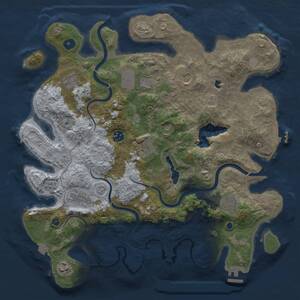 Thumbnail Rust Map: Procedural Map, Size: 4000, Seed: 343273870, 15 Monuments