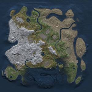 Thumbnail Rust Map: Procedural Map, Size: 3800, Seed: 181520, 15 Monuments