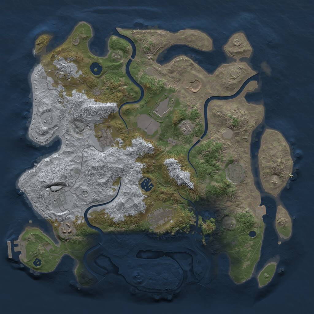 Rust Map: Procedural Map, Size: 3800, Seed: 181520, 15 Monuments