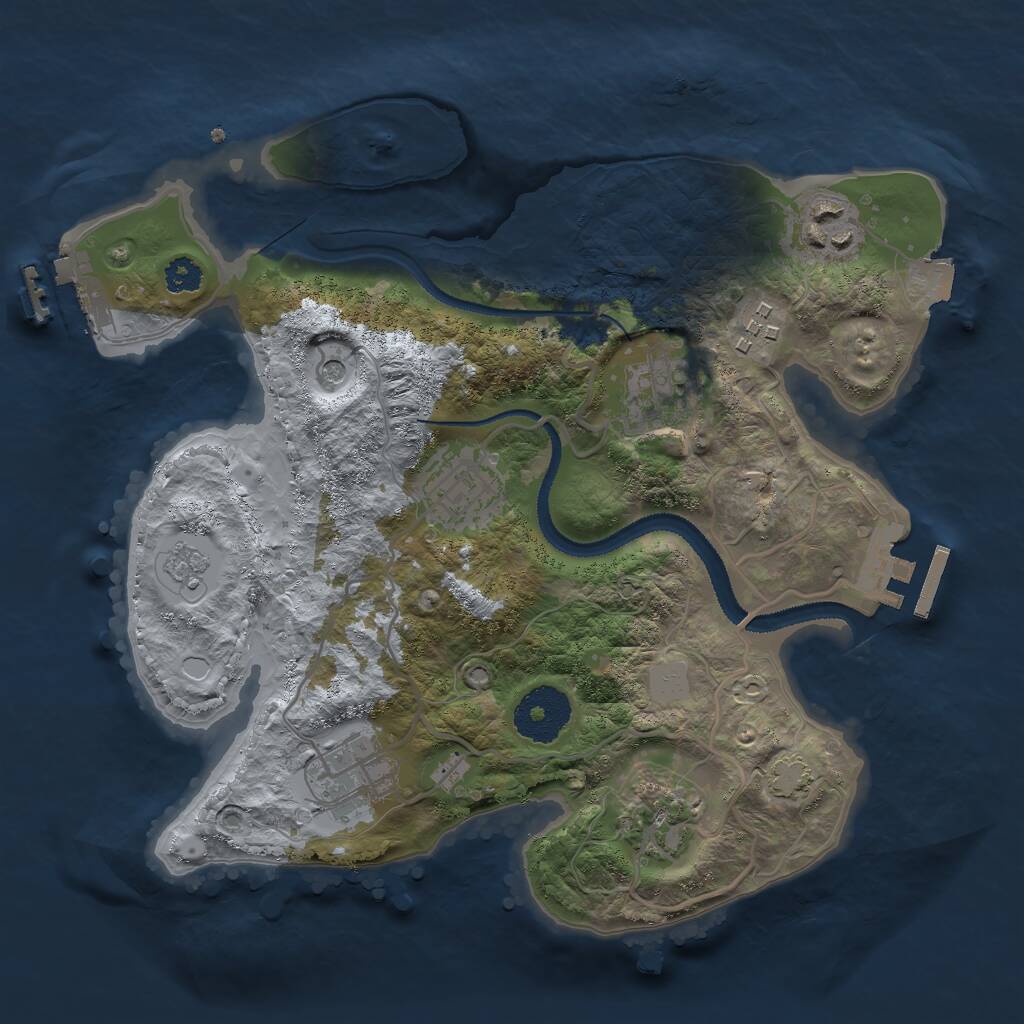 Rust Map: Procedural Map, Size: 2800, Seed: 840190084, 12 Monuments
