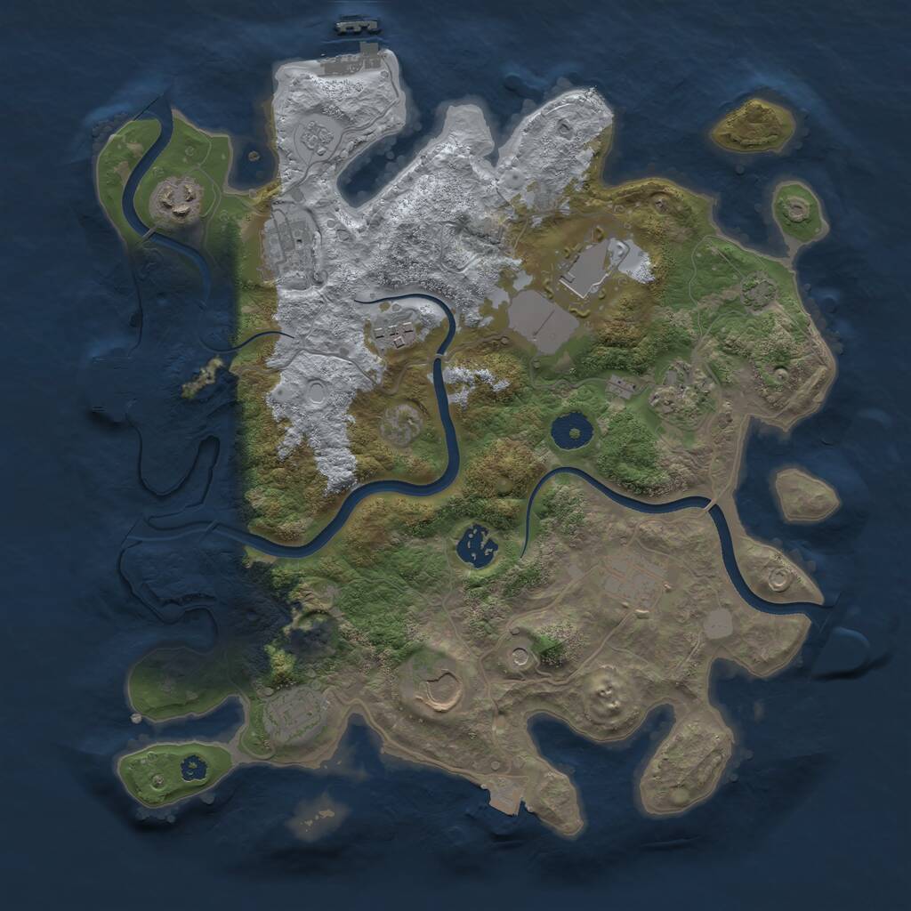 Rust Map: Procedural Map, Size: 3500, Seed: 11770, 15 Monuments