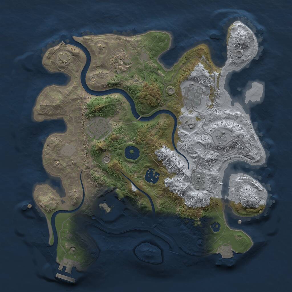 Rust Map: Procedural Map, Size: 3000, Seed: 484554862, 11 Monuments