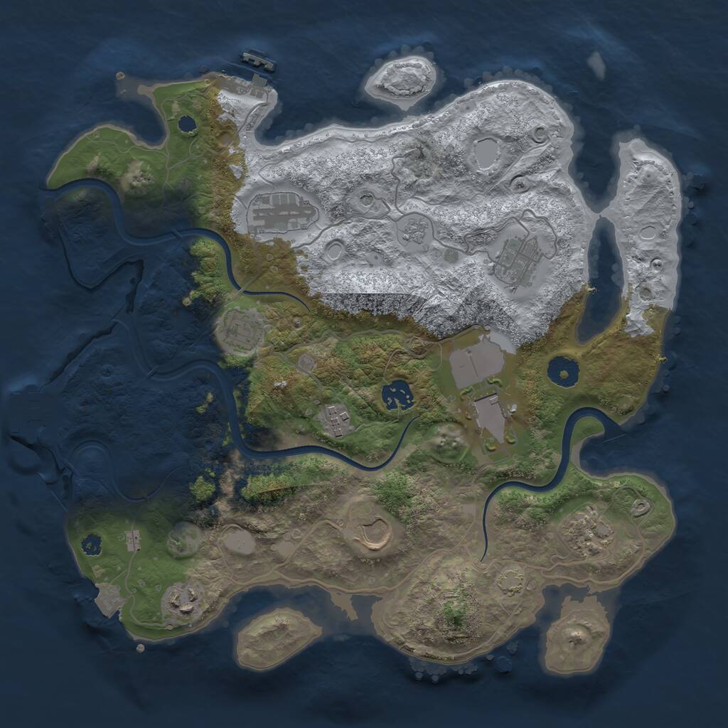 Rust Map: Procedural Map, Size: 3500, Seed: 479075965, 15 Monuments