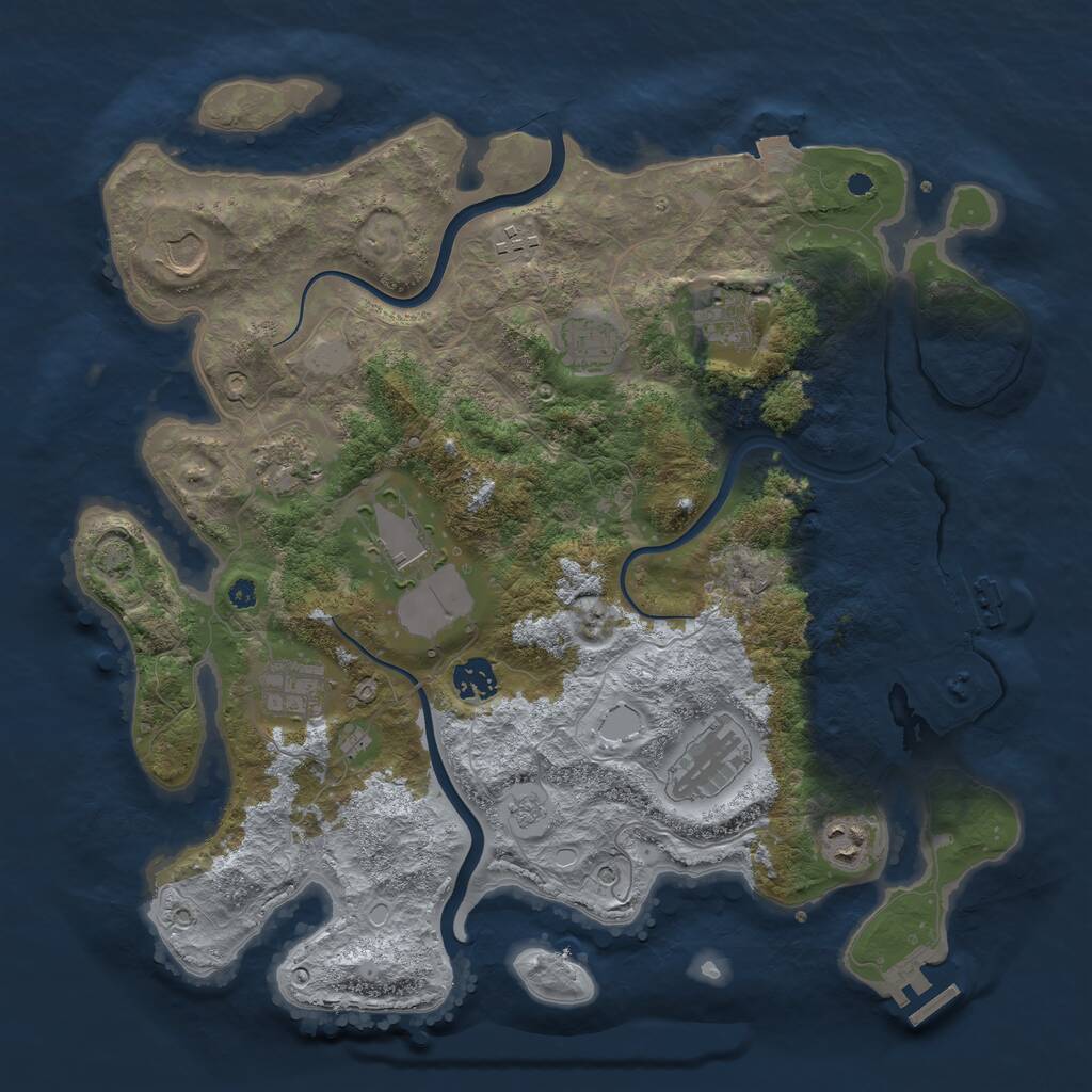 Rust Map: Procedural Map, Size: 3800, Seed: 260226, 16 Monuments