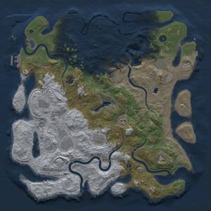 Thumbnail Rust Map: Procedural Map, Size: 4450, Seed: 1766490635, 15 Monuments