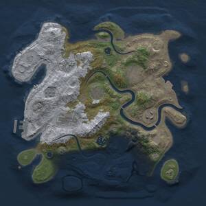 Thumbnail Rust Map: Procedural Map, Size: 3200, Seed: 215529203, 13 Monuments