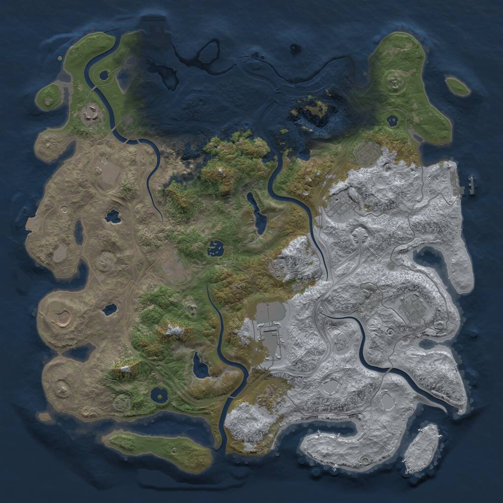 Rust Map: Procedural Map, Size: 4500, Seed: 652951954, 17 Monuments