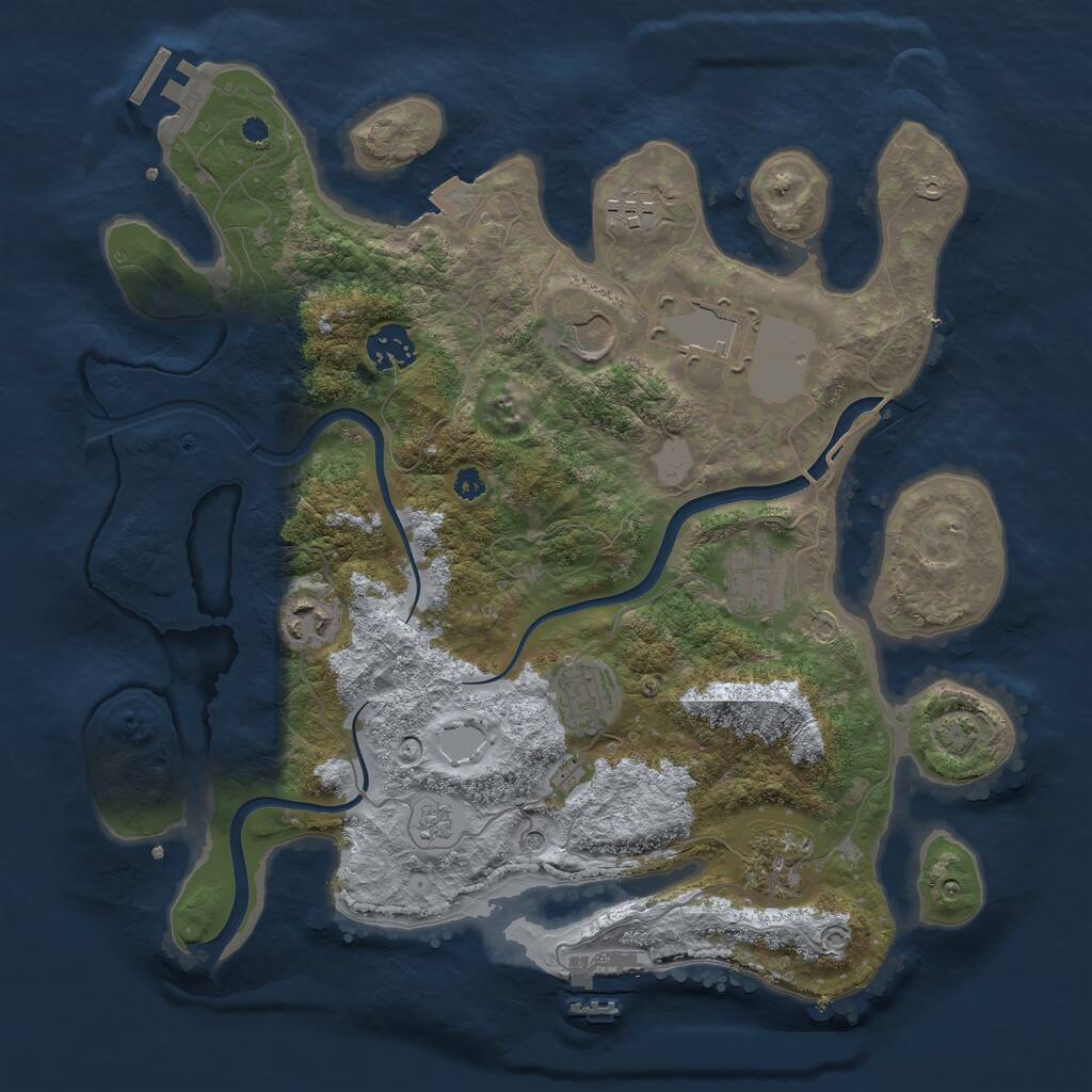 Rust Map: Procedural Map, Size: 3500, Seed: 1572496772, 14 Monuments