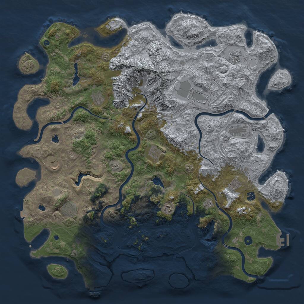 Rust Map: Procedural Map, Size: 5200, Seed: 191322928, 17 Monuments