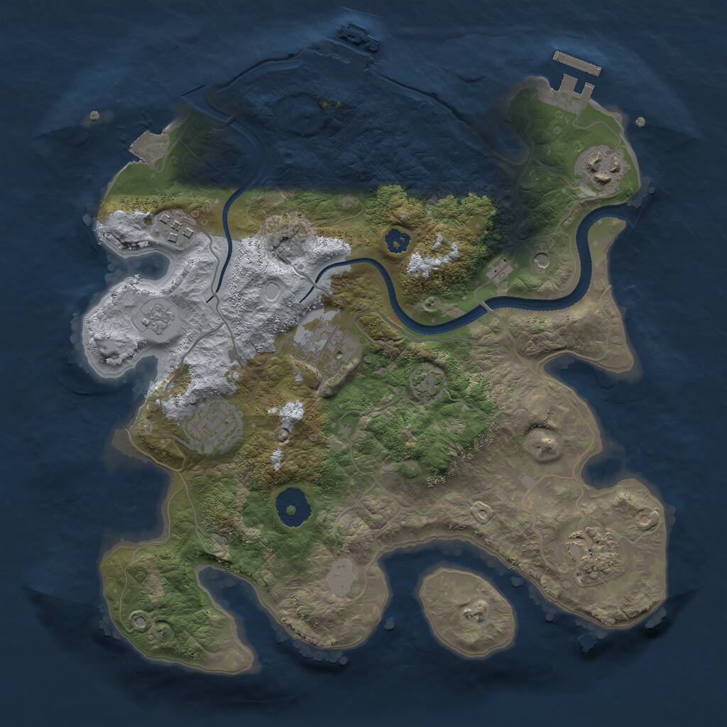 Rust Map: Procedural Map, Size: 3000, Seed: 432357580, 11 Monuments