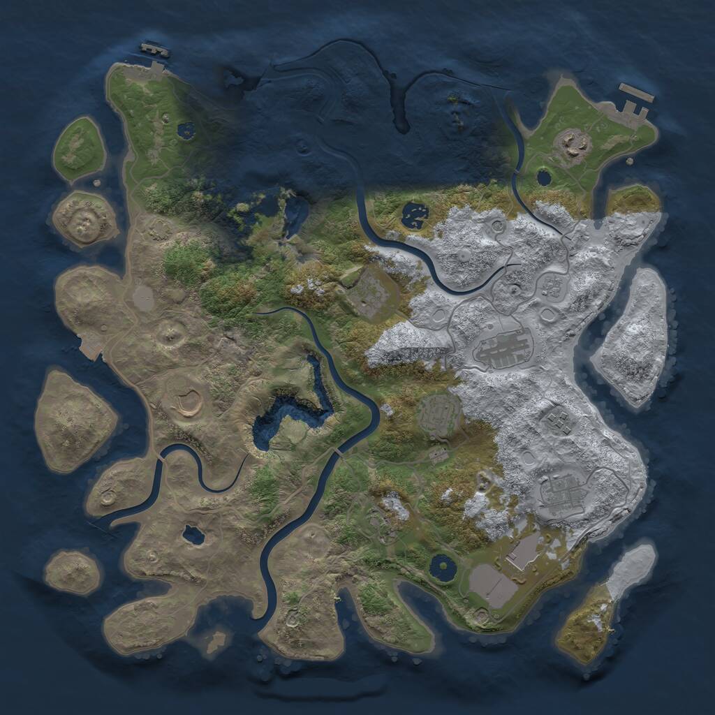 Rust Map: Procedural Map, Size: 4000, Seed: 998187, 16 Monuments