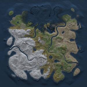 Thumbnail Rust Map: Procedural Map, Size: 4000, Seed: 677737476, 14 Monuments