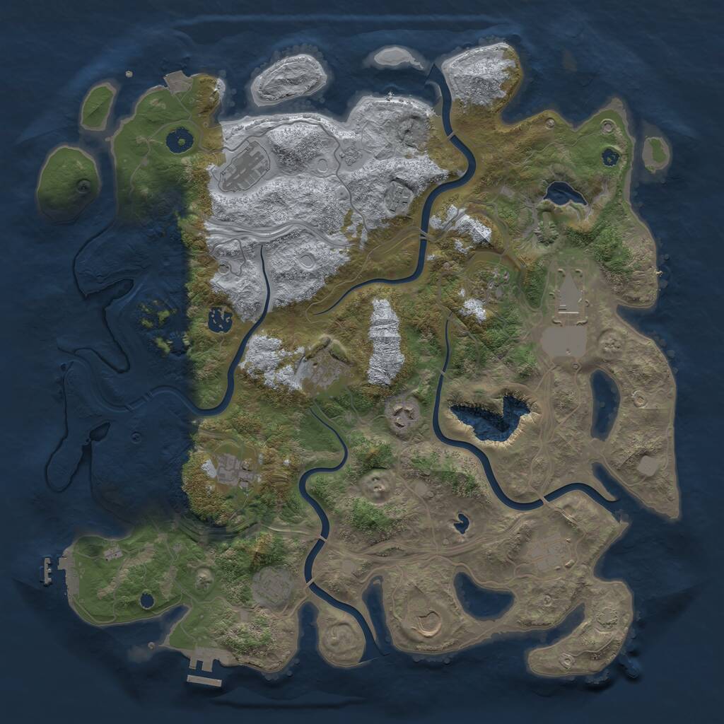 Rust Map: Procedural Map, Size: 4250, Seed: 68937715, 17 Monuments