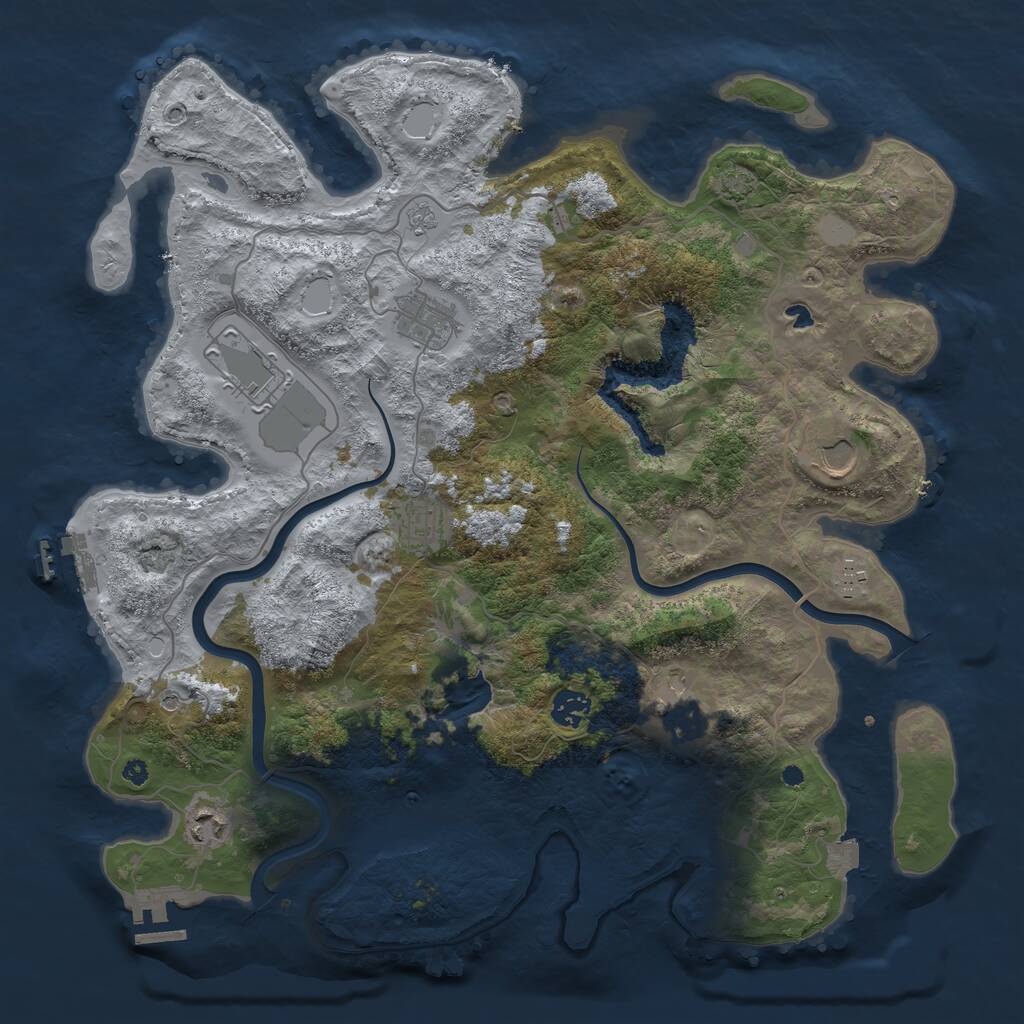 Rust Map: Procedural Map, Size: 4000, Seed: 678188277, 14 Monuments