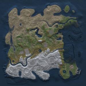 Thumbnail Rust Map: Procedural Map, Size: 4000, Seed: 693308575, 16 Monuments