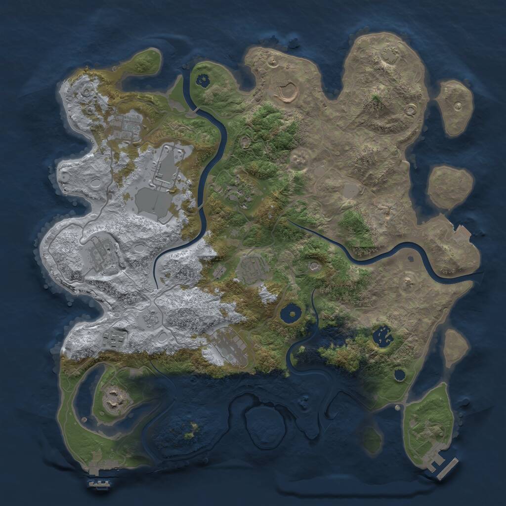 Rust Map: Procedural Map, Size: 3750, Seed: 731631, 16 Monuments