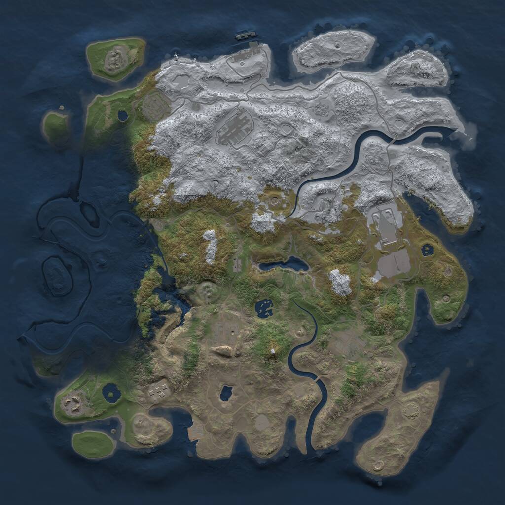 Rust Map: Procedural Map, Size: 4000, Seed: 820153454, 14 Monuments