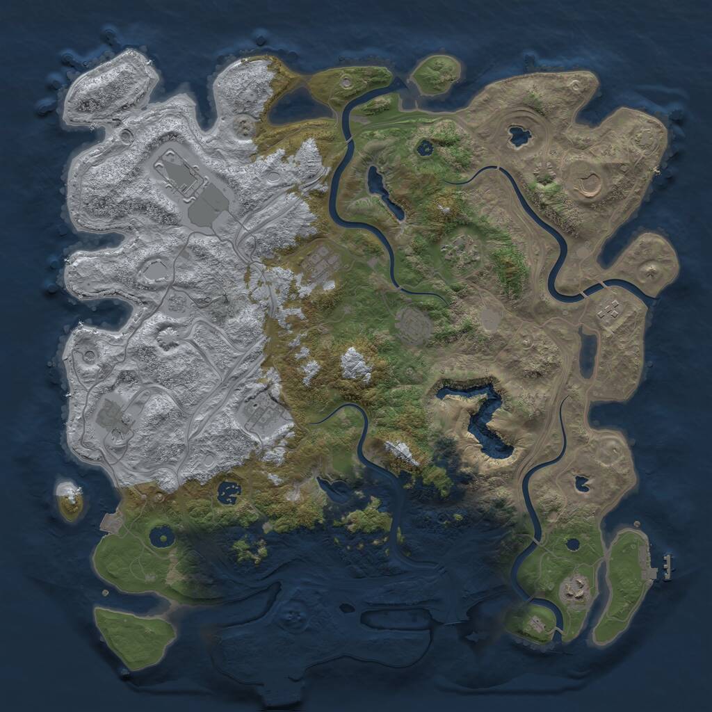 Rust Map: Procedural Map, Size: 4500, Seed: 31785952, 16 Monuments