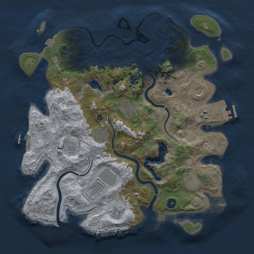 Rust Map: Procedural Map, Size: 4000, Seed: 2469930, 16 Monuments
