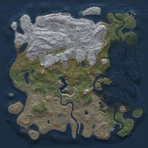 Thumbnail Rust Map: Procedural Map, Size: 4500, Seed: 81231, 17 Monuments