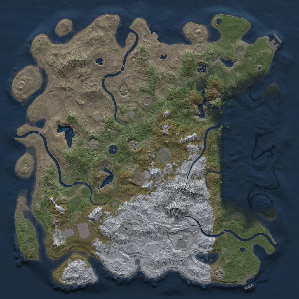 Rust Map: Procedural Map, Size: 5000, Seed: 5587777, 16 Monuments
