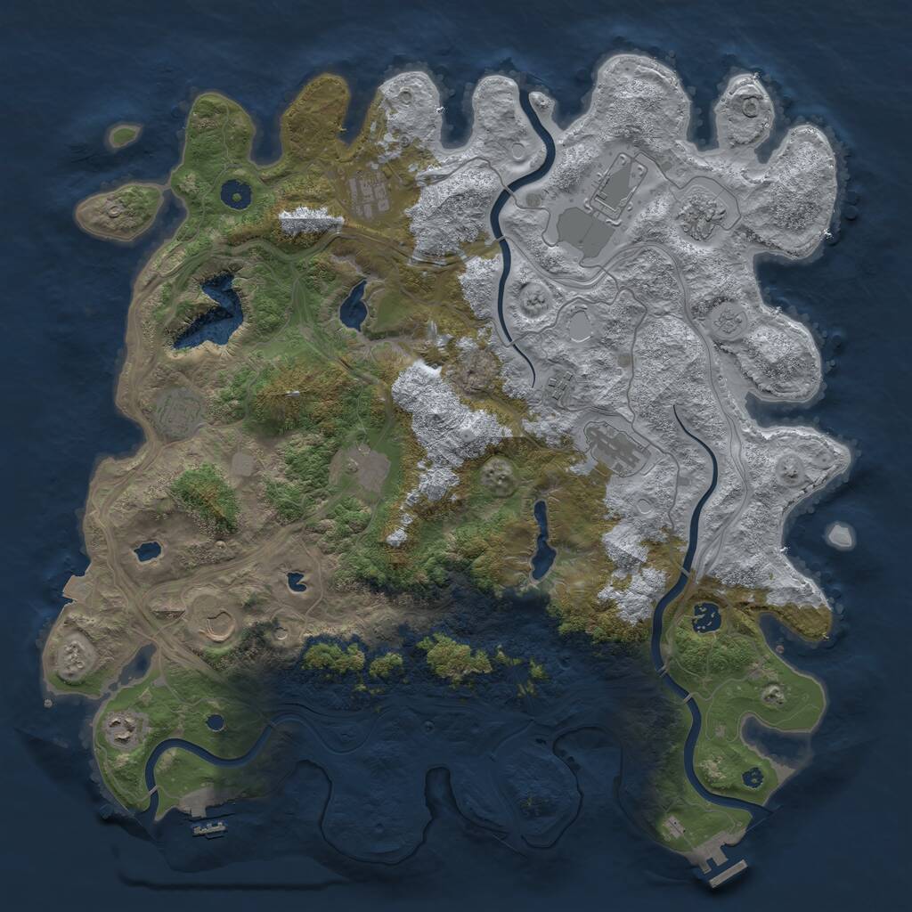 Rust Map: Procedural Map, Size: 4500, Seed: 200626336, 16 Monuments