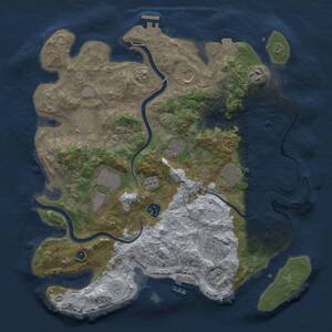 Thumbnail Rust Map: Procedural Map, Size: 3800, Seed: 44902533, 15 Monuments