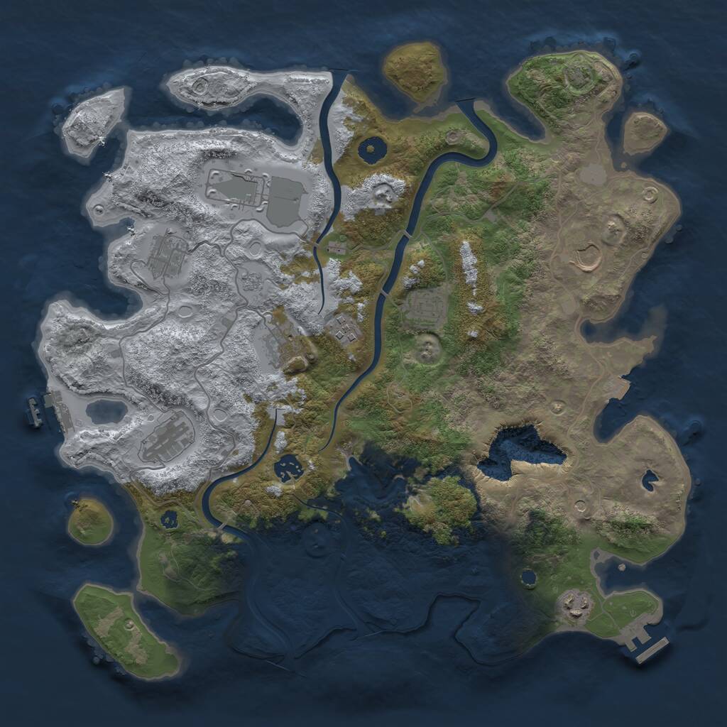 Rust Map: Procedural Map, Size: 4000, Seed: 45691, 15 Monuments