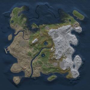 Thumbnail Rust Map: Procedural Map, Size: 3500, Seed: 763446175, 15 Monuments