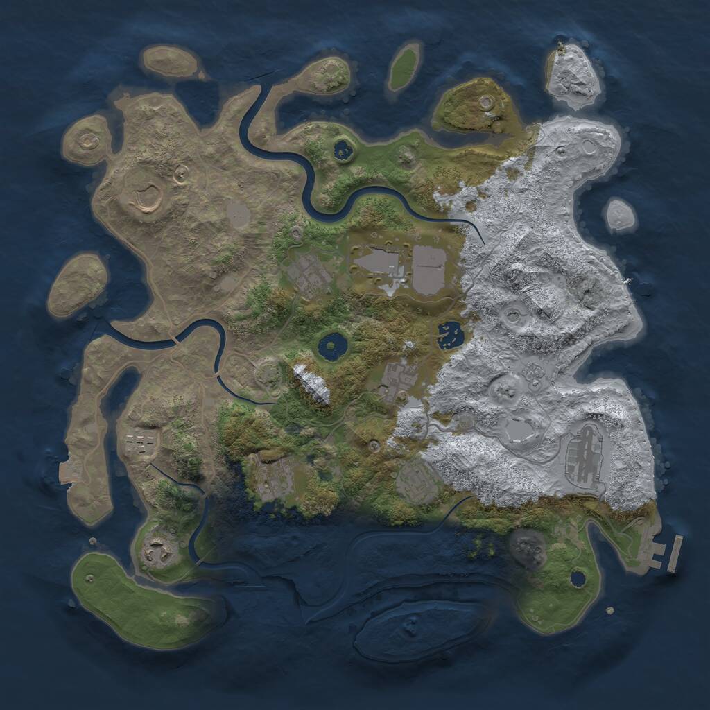 Rust Map: Procedural Map, Size: 3800, Seed: 87135573, 15 Monuments