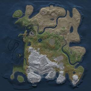 Thumbnail Rust Map: Procedural Map, Size: 3500, Seed: 1578940754, 14 Monuments