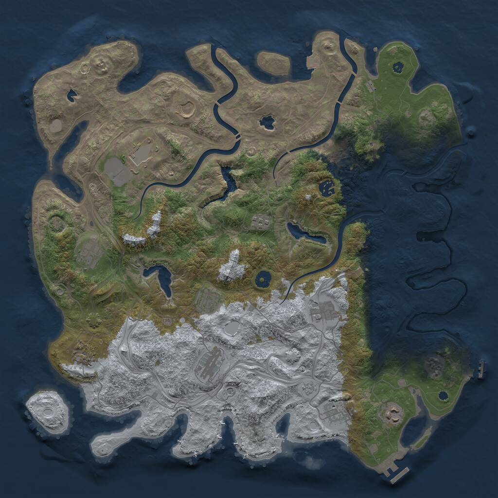 Rust Map: Procedural Map, Size: 4500, Seed: 1748427460, 17 Monuments