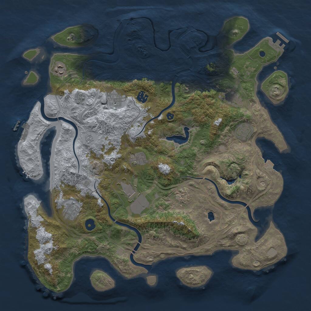 Rust Map: Procedural Map, Size: 4250, Seed: 28951, 16 Monuments