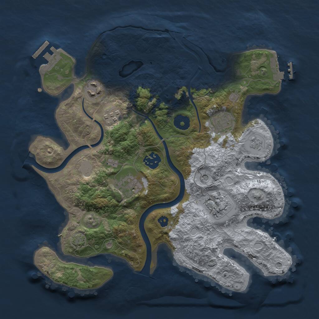 Rust Map: Procedural Map, Size: 3000, Seed: 94828, 12 Monuments