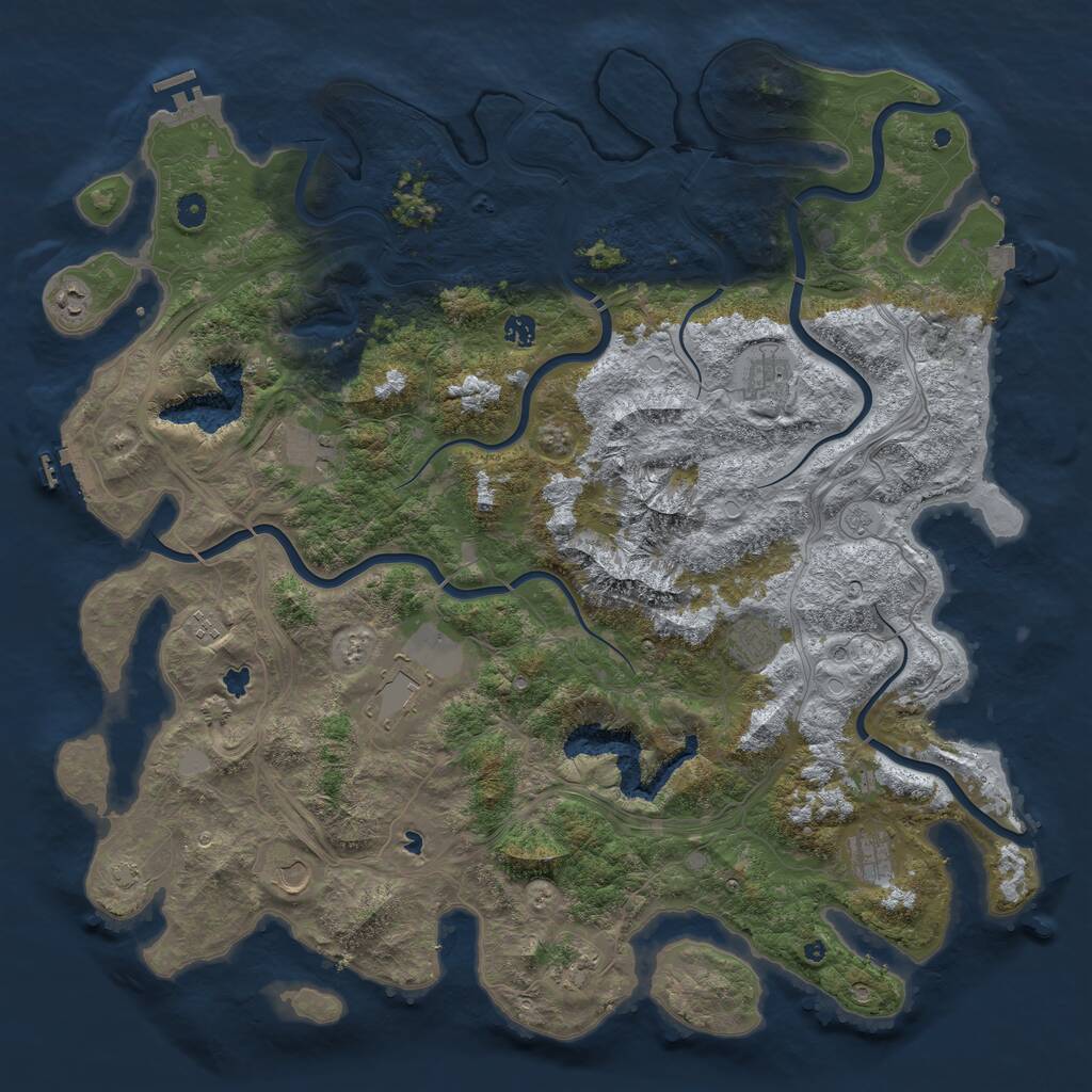 Rust Map: Procedural Map, Size: 5000, Seed: 59567645, 16 Monuments