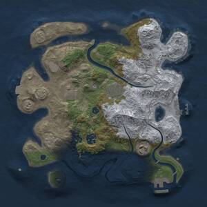 Thumbnail Rust Map: Procedural Map, Size: 3000, Seed: 457912, 11 Monuments