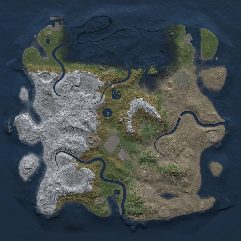 Rust Map: Procedural Map, Size: 3750, Seed: 1682199863, 15 Monuments
