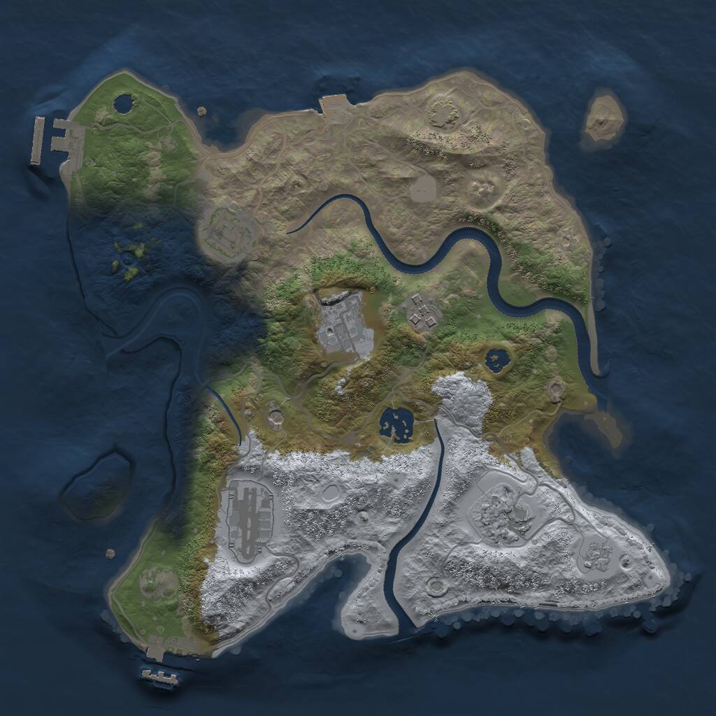Rust Map: Procedural Map, Size: 3000, Seed: 1862554932, 12 Monuments