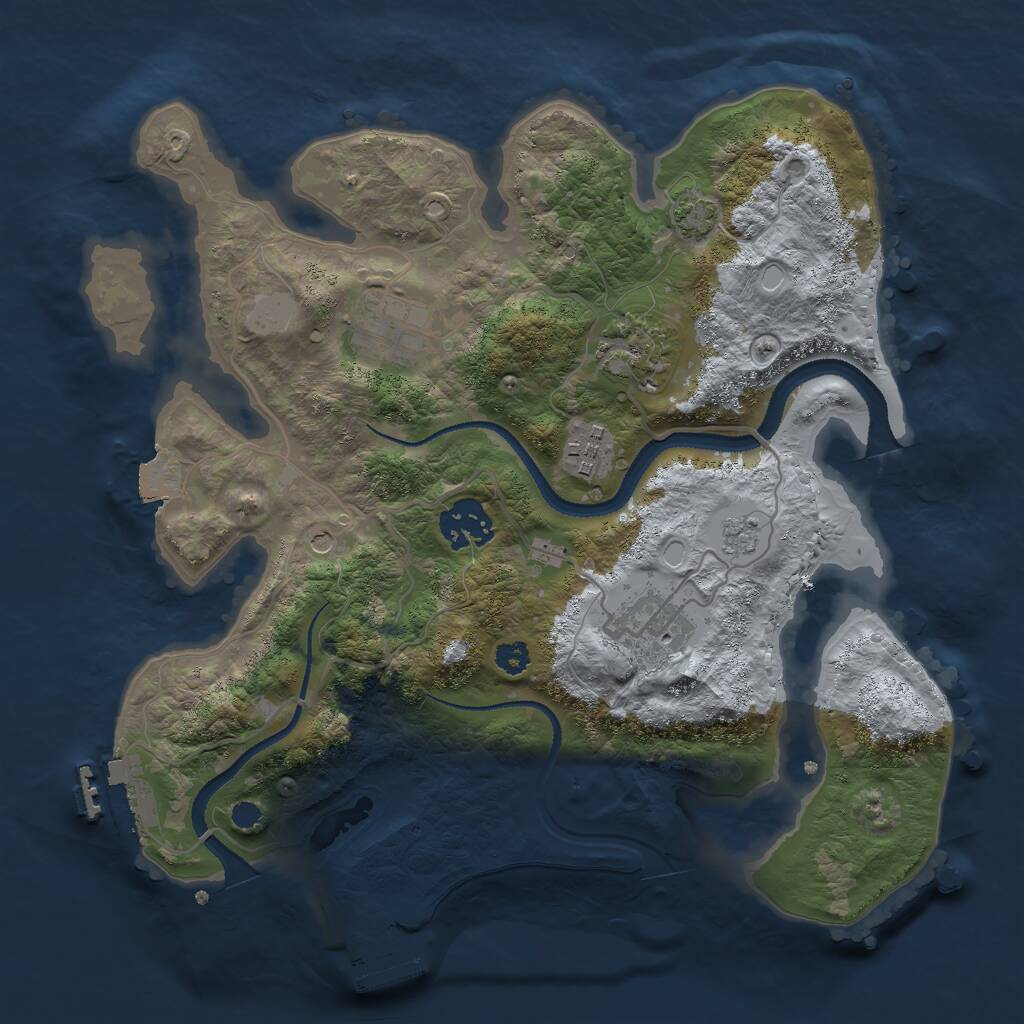 Rust Map: Procedural Map, Size: 3000, Seed: 426654430, 11 Monuments