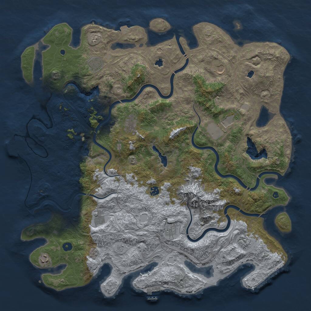 Rust Map: Procedural Map, Size: 5000, Seed: 1521489270, 16 Monuments