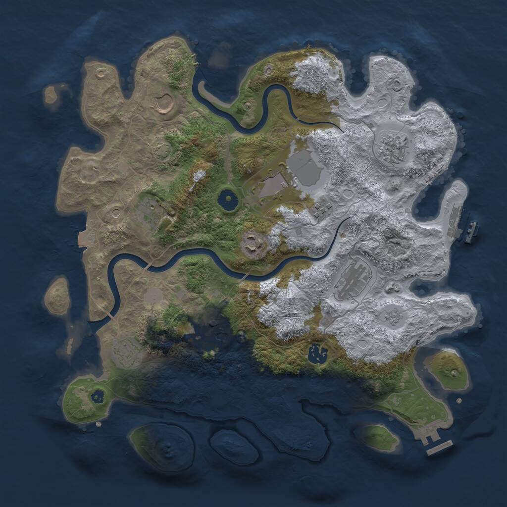 Rust Map: Procedural Map, Size: 3750, Seed: 1598324951, 16 Monuments