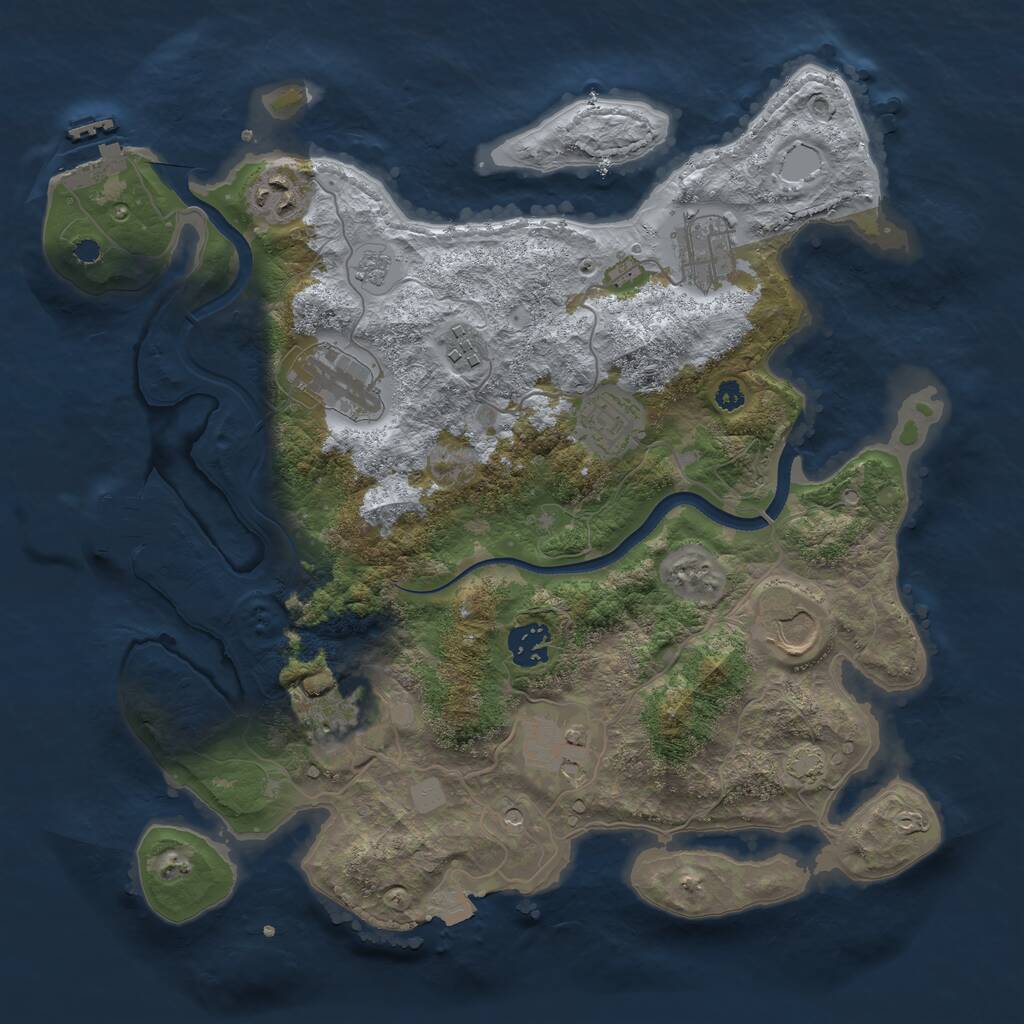Rust Map: Procedural Map, Size: 3500, Seed: 145151, 15 Monuments