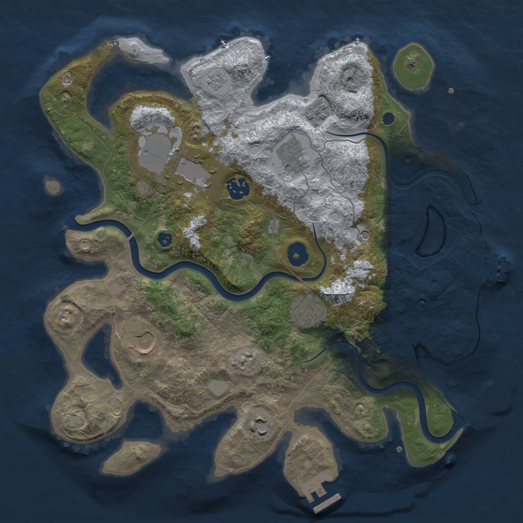 Rust Map: Procedural Map, Size: 3500, Seed: 17035, 13 Monuments