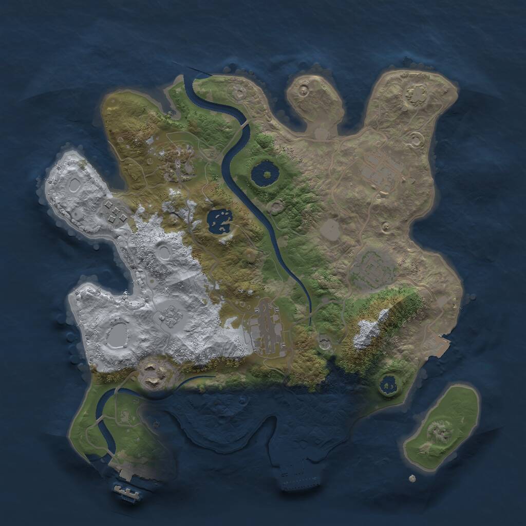 Rust Map: Procedural Map, Size: 3000, Seed: 690614698, 13 Monuments