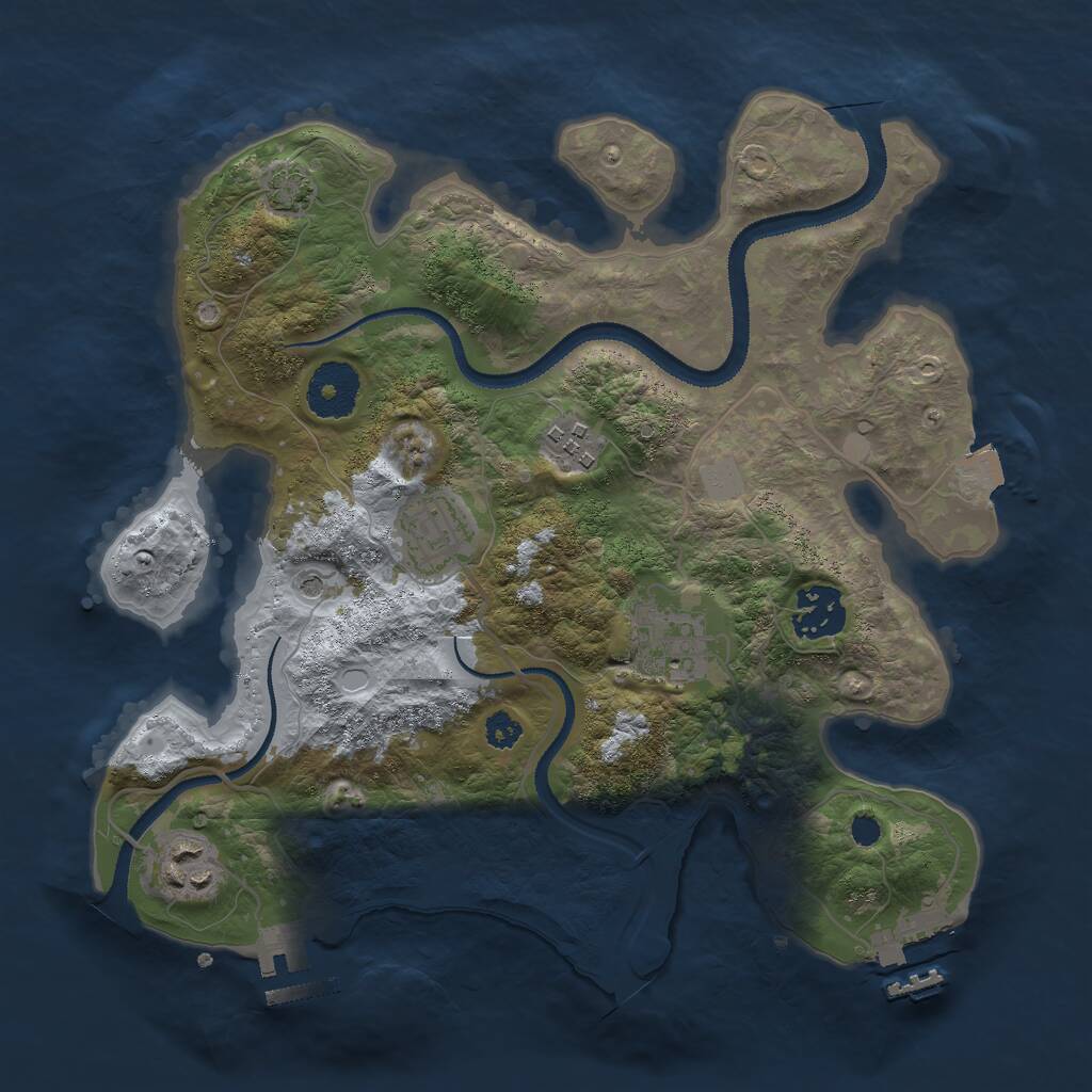 Rust Map: Procedural Map, Size: 3000, Seed: 2076277196, 10 Monuments