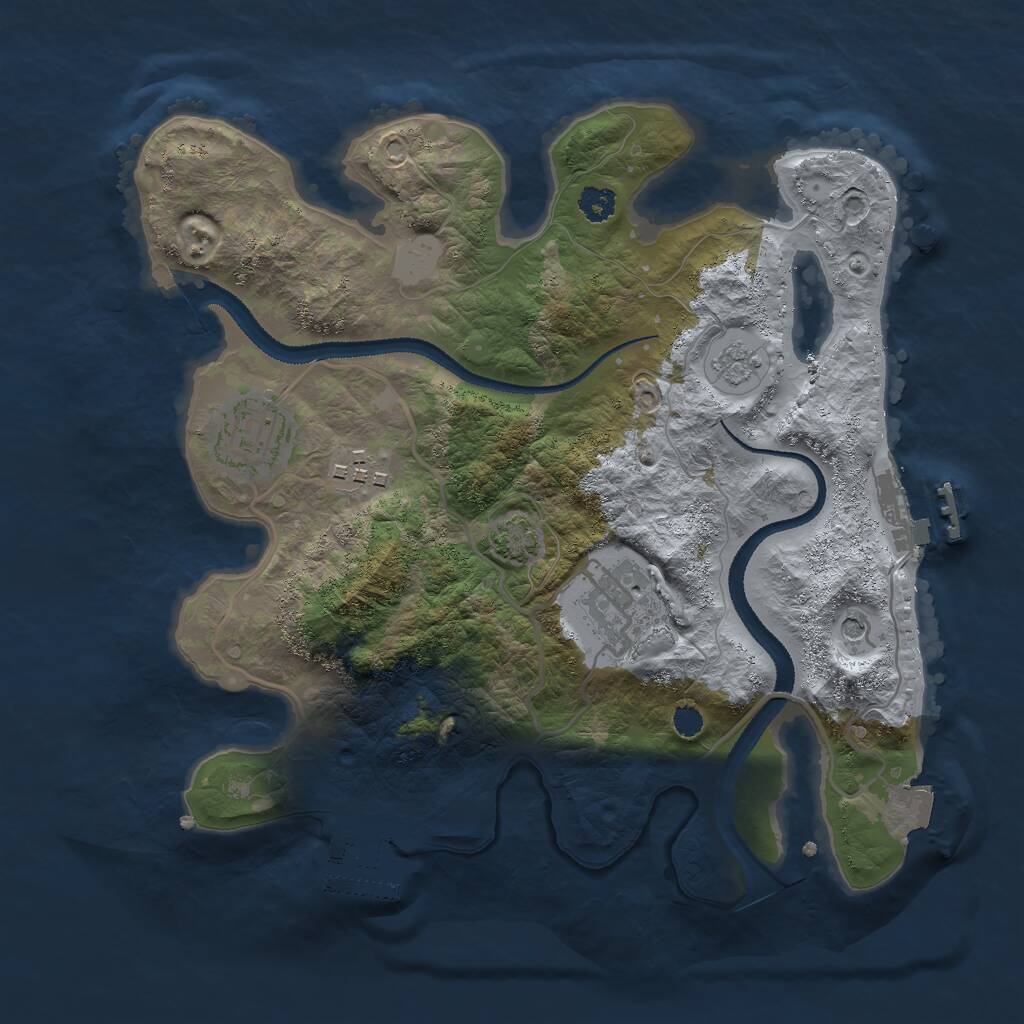 Rust Map: Procedural Map, Size: 2800, Seed: 210887022, 9 Monuments