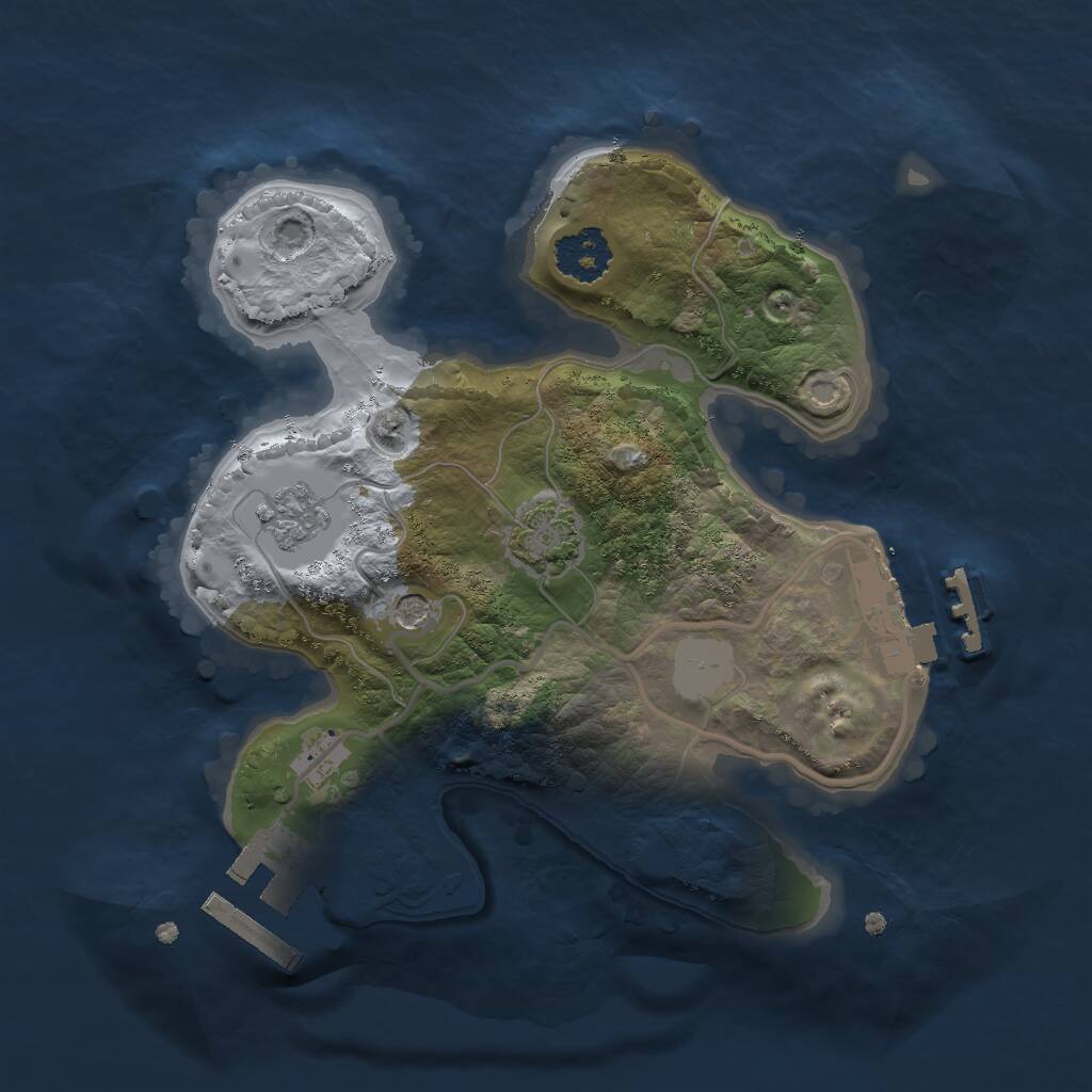 Rust Map: Procedural Map, Size: 2000, Seed: 1713940, 6 Monuments