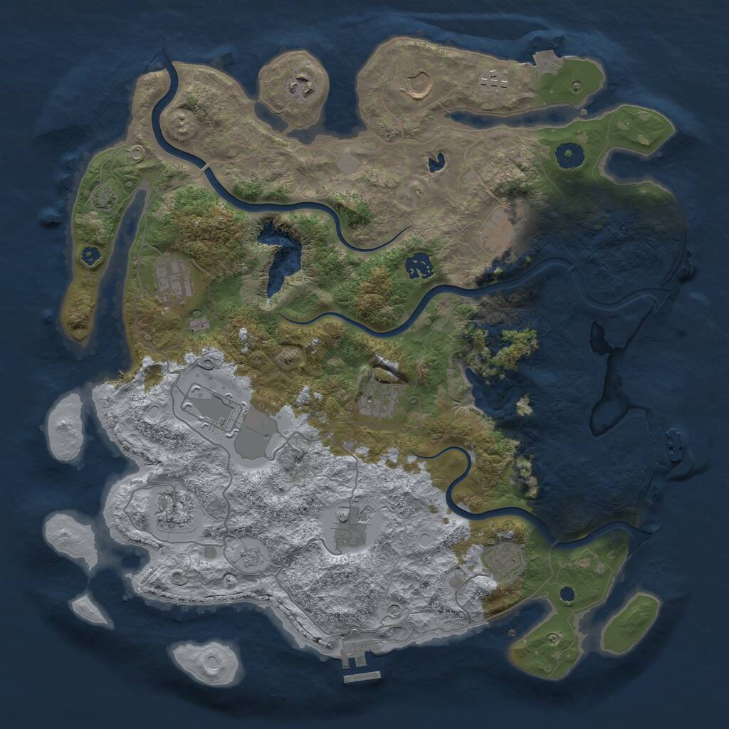Rust Map: Procedural Map, Size: 4000, Seed: 9595825, 17 Monuments
